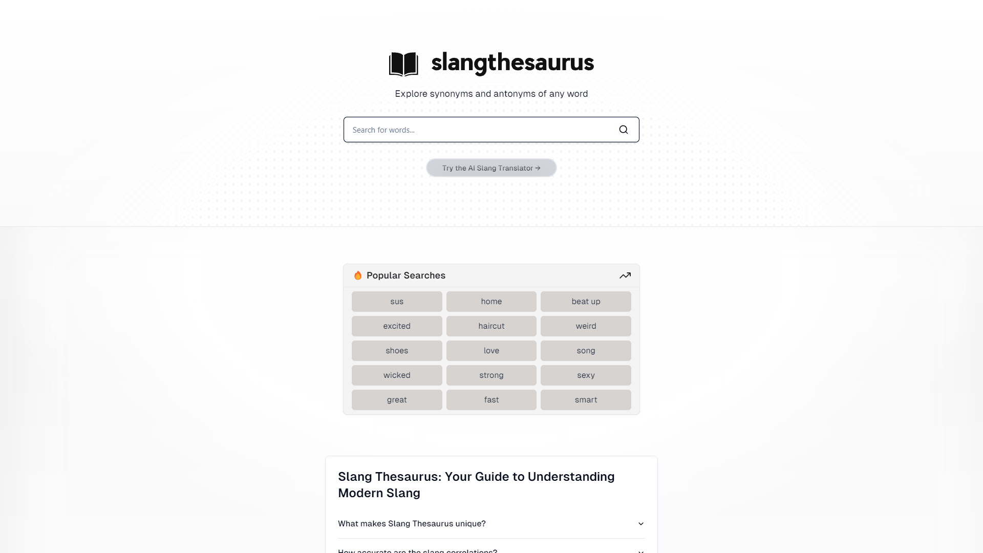 Screenshot for SlangThesaurus