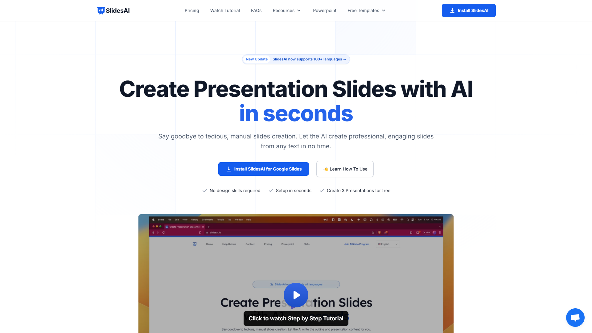 Screenshot for Slides AI