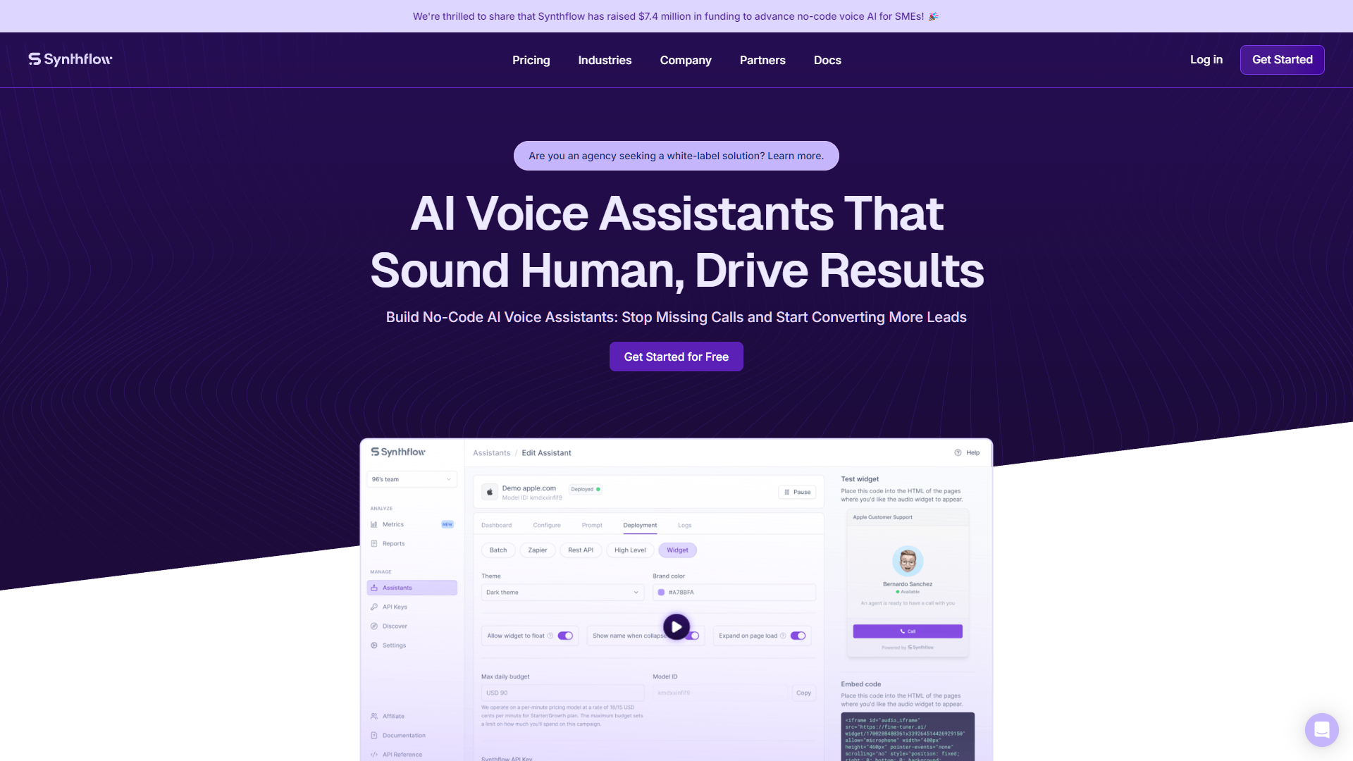 Screenshot for Synthflow