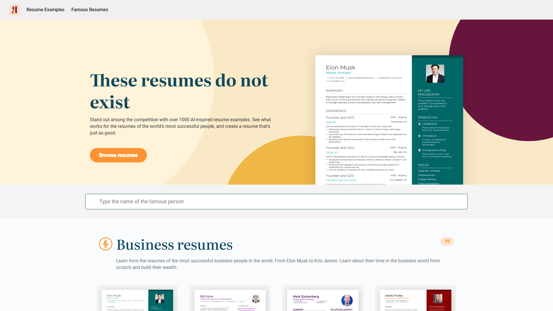 Screenshot for This Resume Does Not Exist