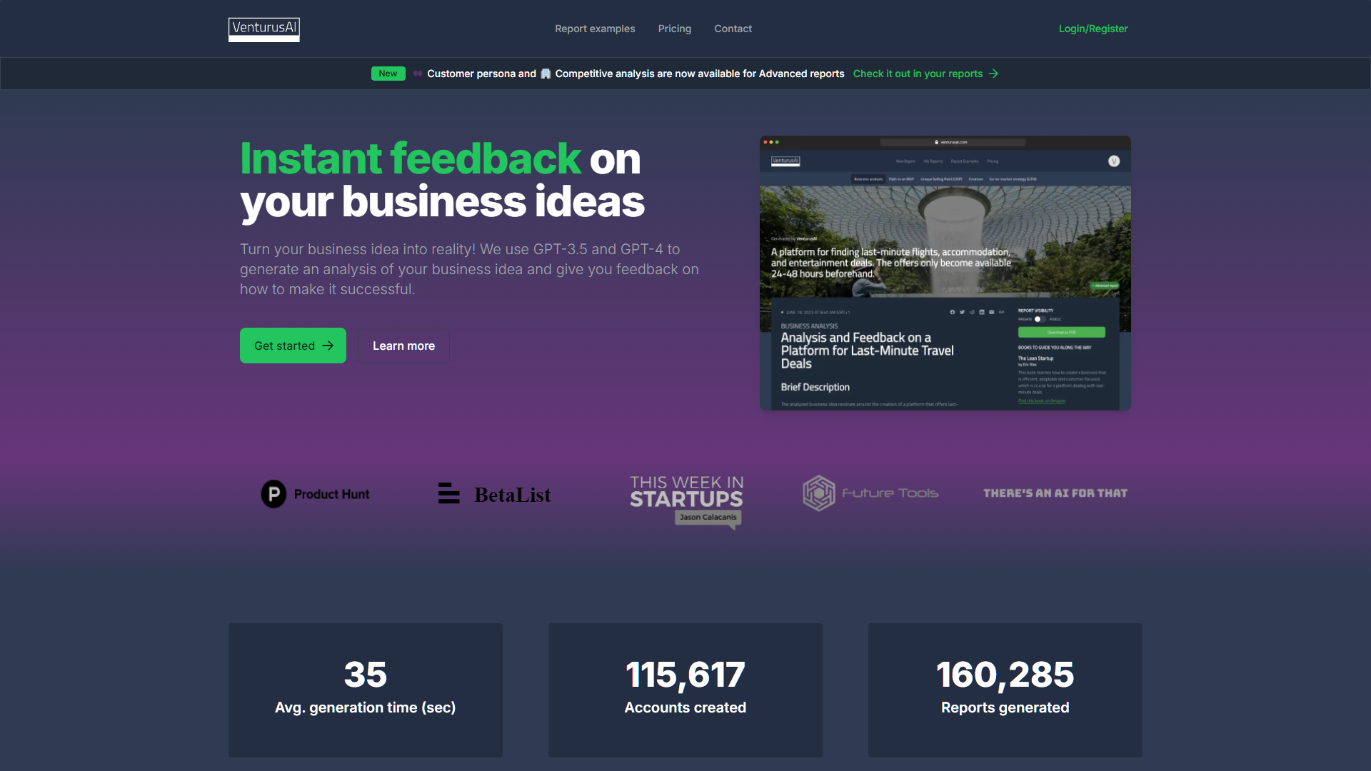 Screenshot for VenturusAI