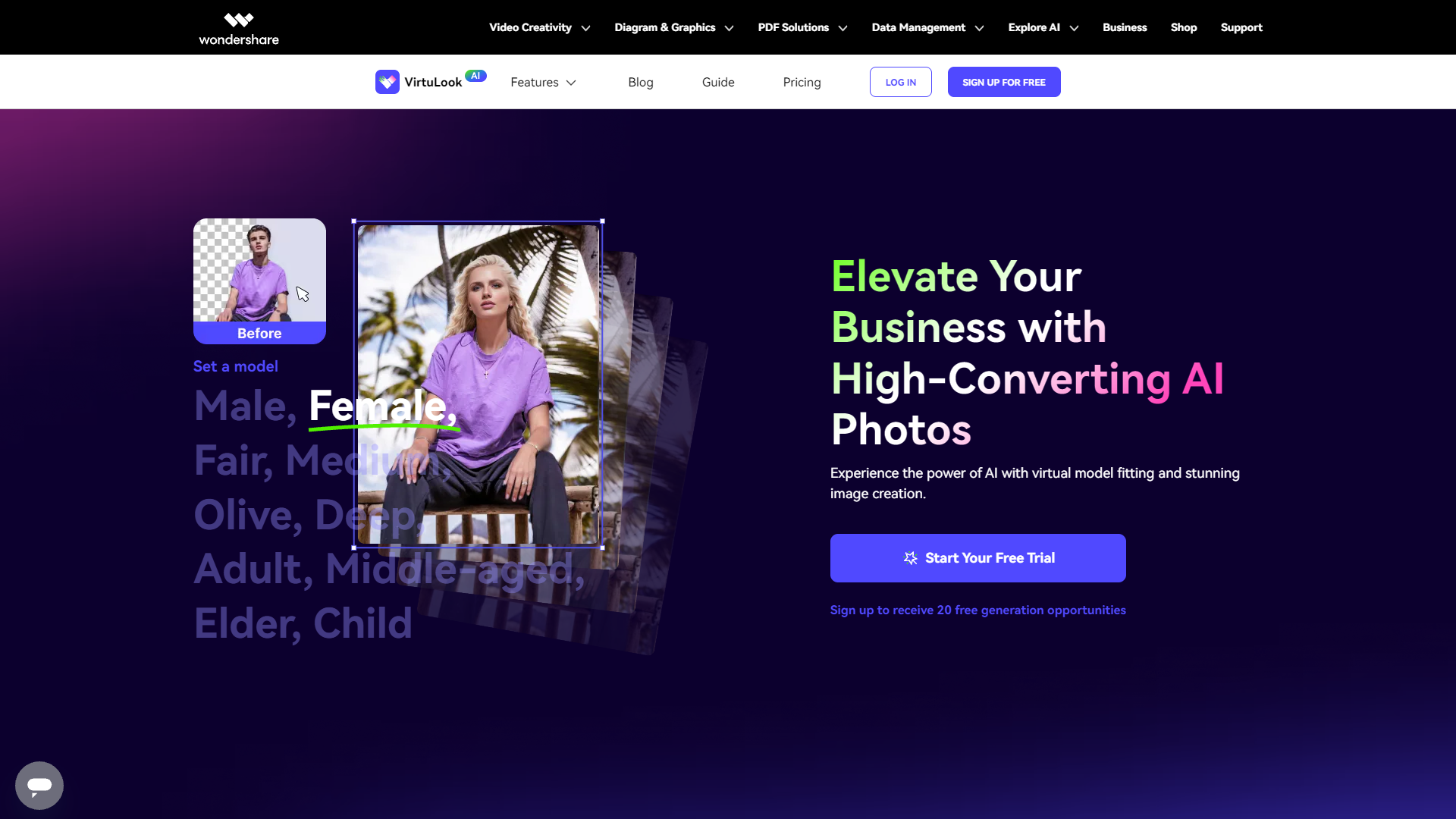 Screenshot for Wondershare VirtuLook