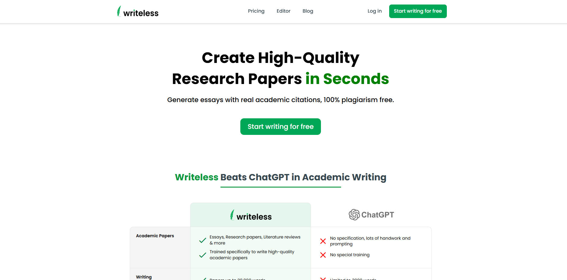 Screenshot for Writeless