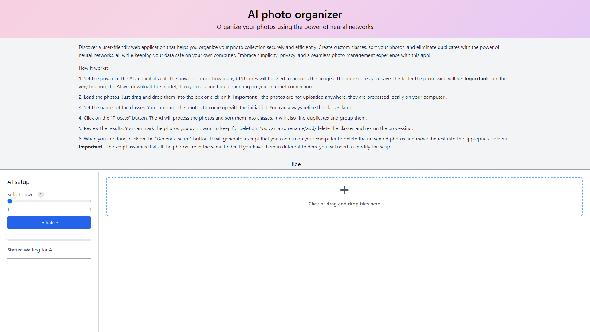 Screenshot for AI Photo Organizer