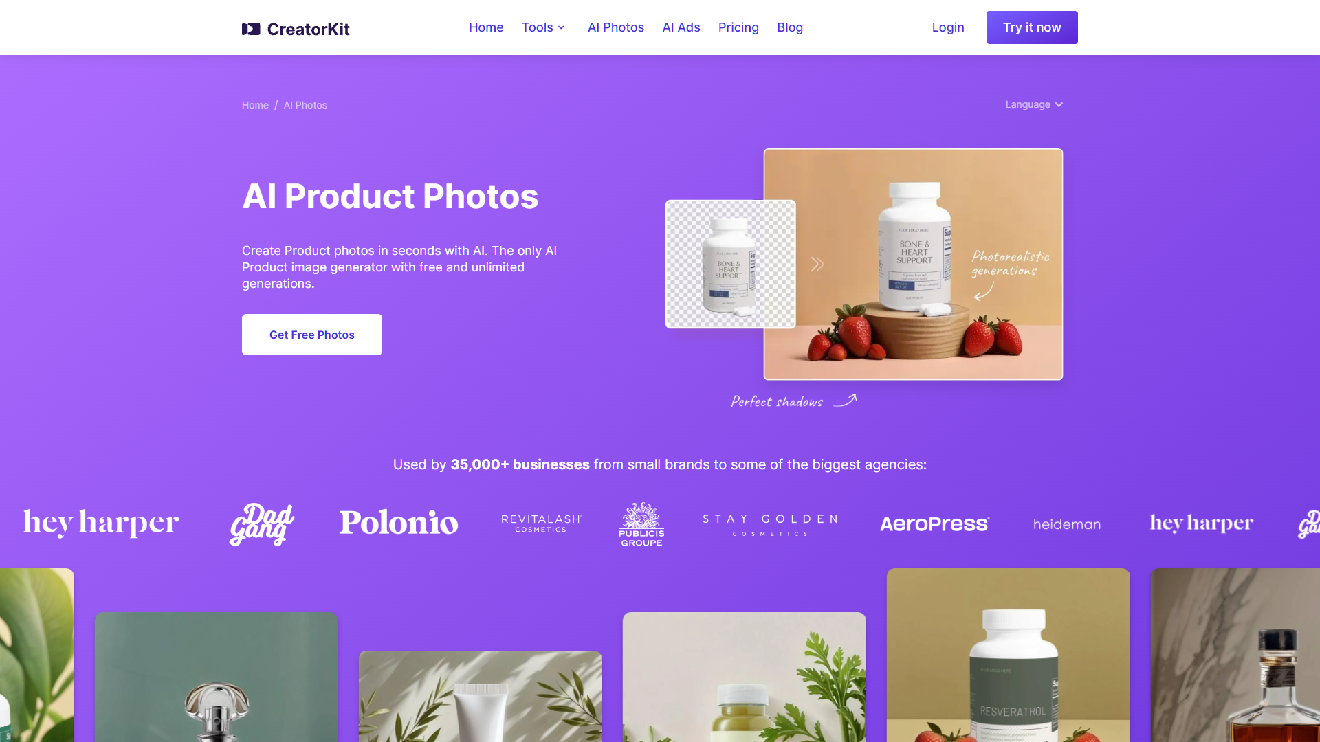 Screenshot for AI Product Photos by CreatorKit