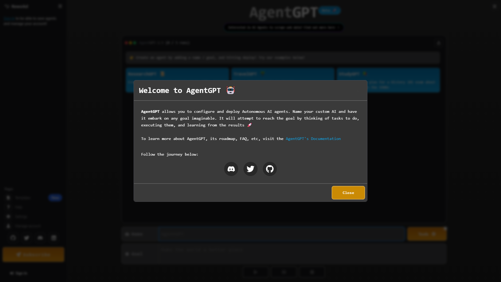 Screenshot for AgentGPT