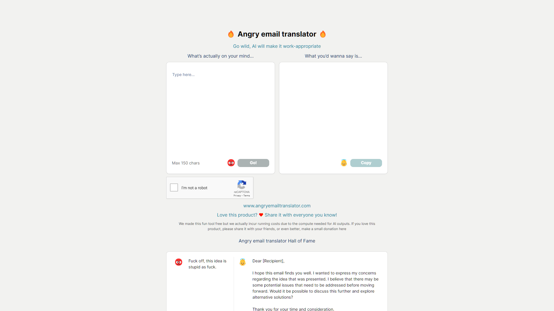 Screenshot for Angry Email Translator