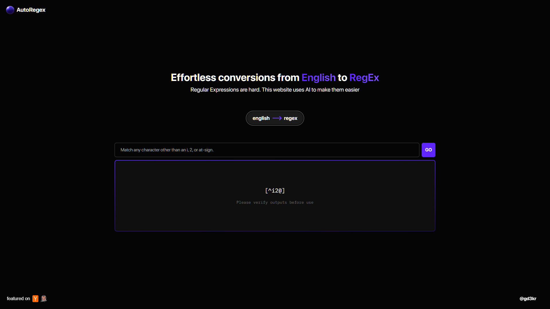 Screenshot for AutoRegex
