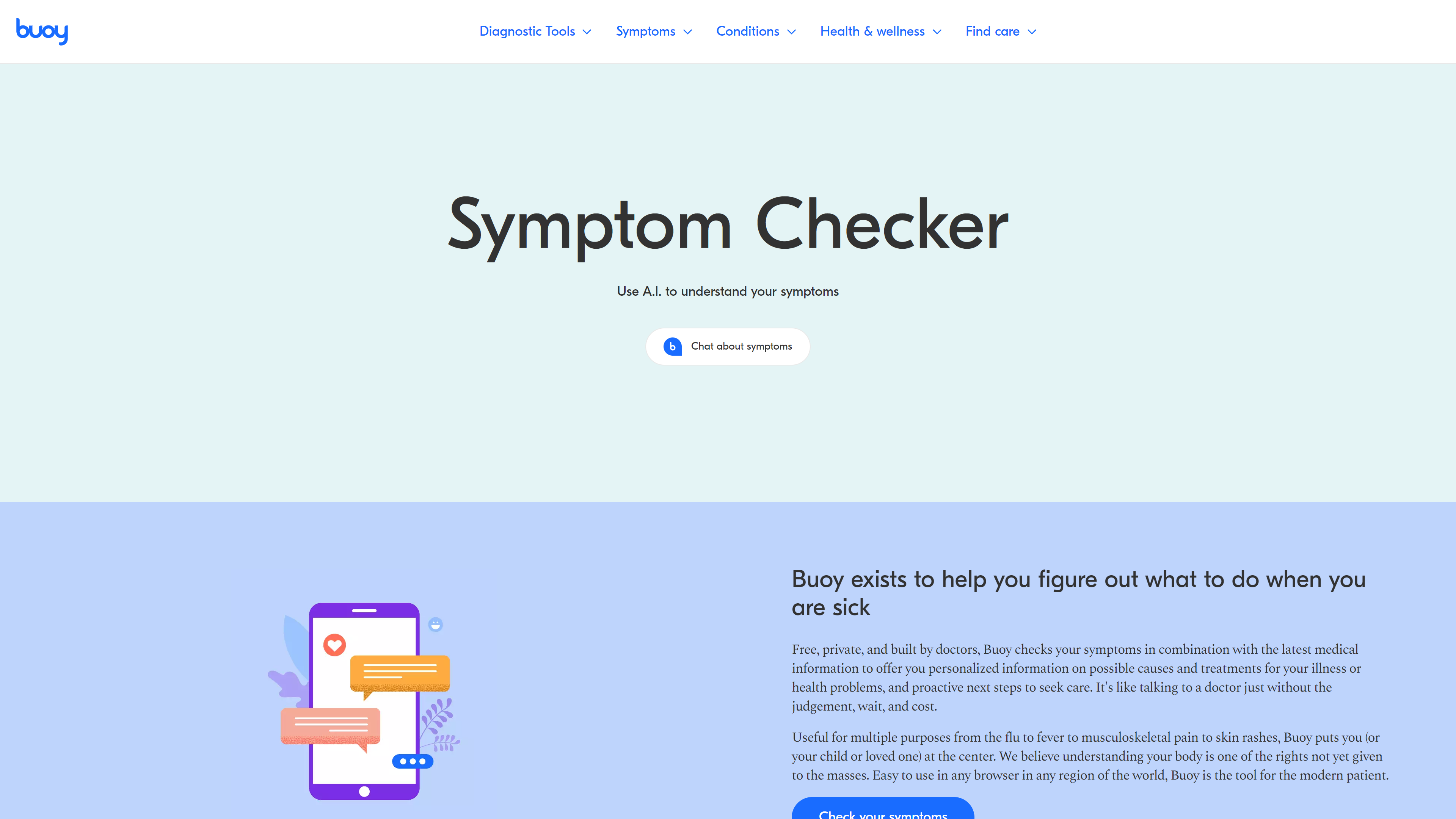 Screenshot for Buoy Symptom Checker