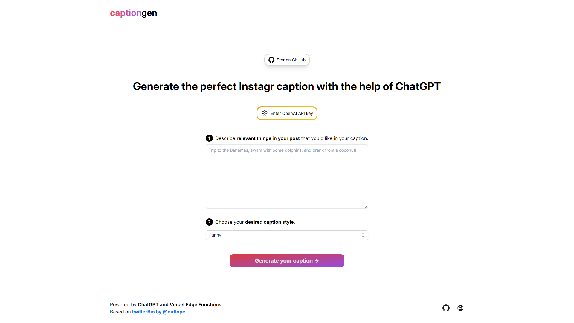 Screenshot for CaptionGen