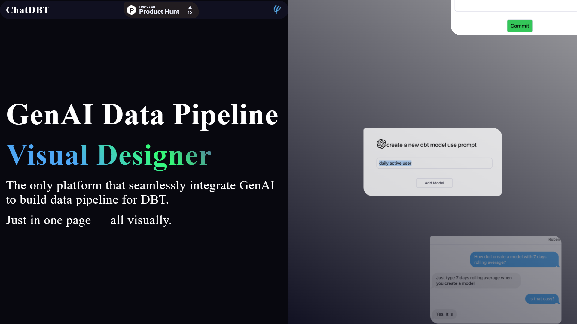 Screenshot for ChatDBT