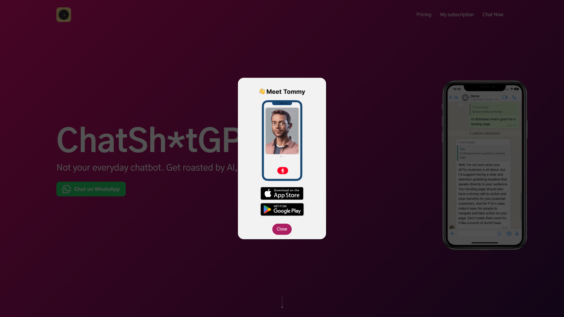 Screenshot for ChatShitGPT