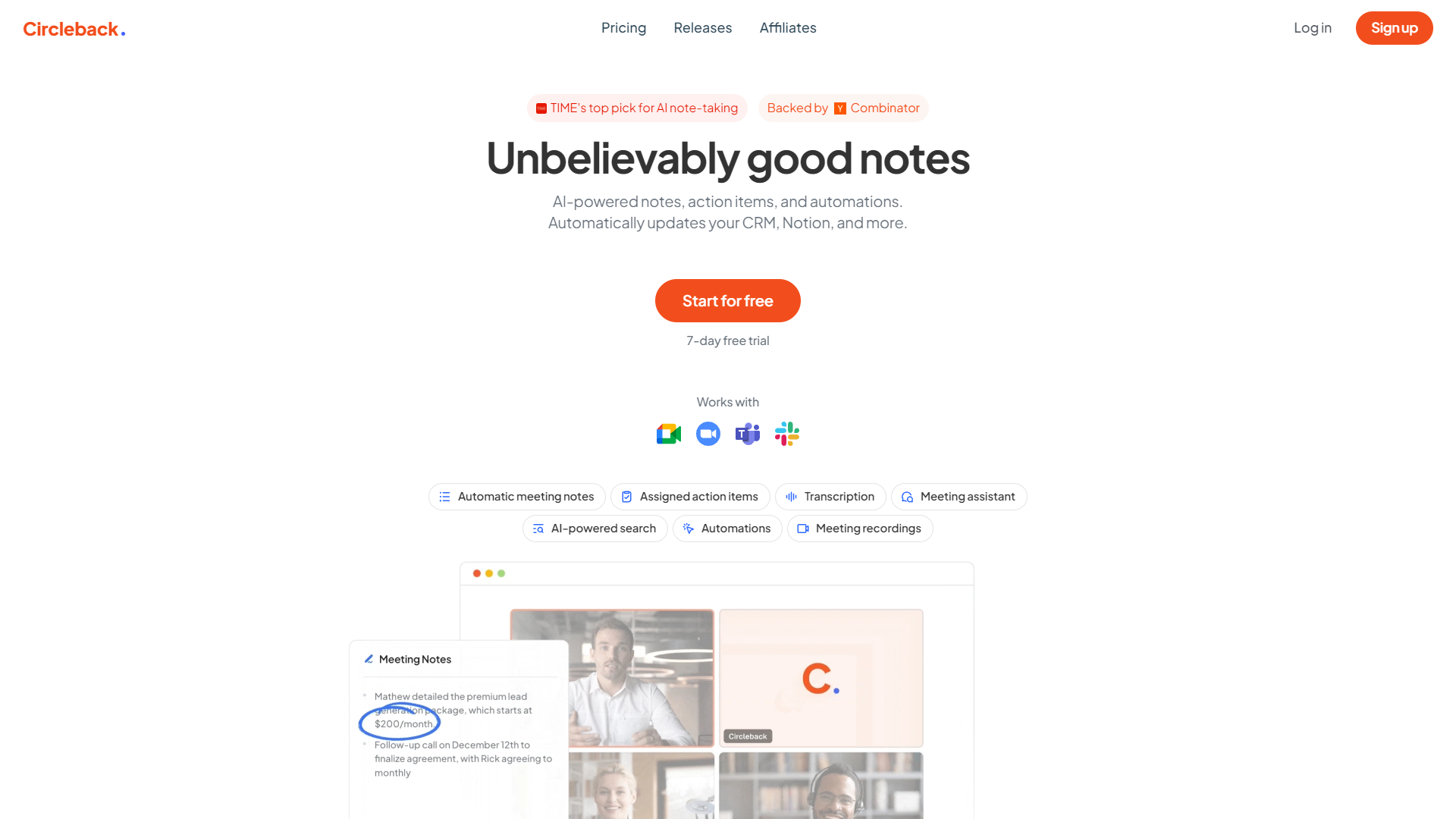 Screenshot for Circleback
