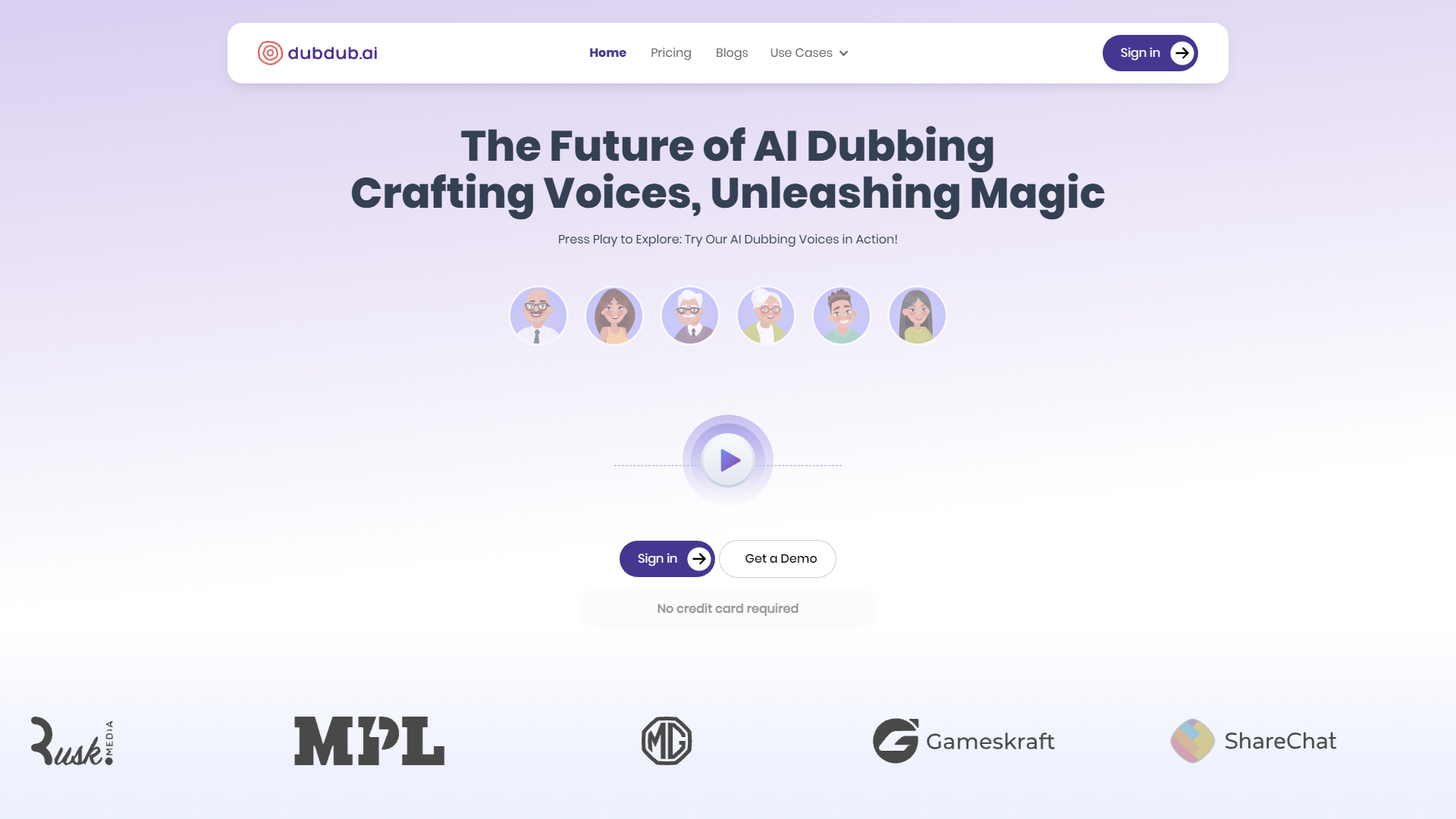 Screenshot for Dubdub.ai