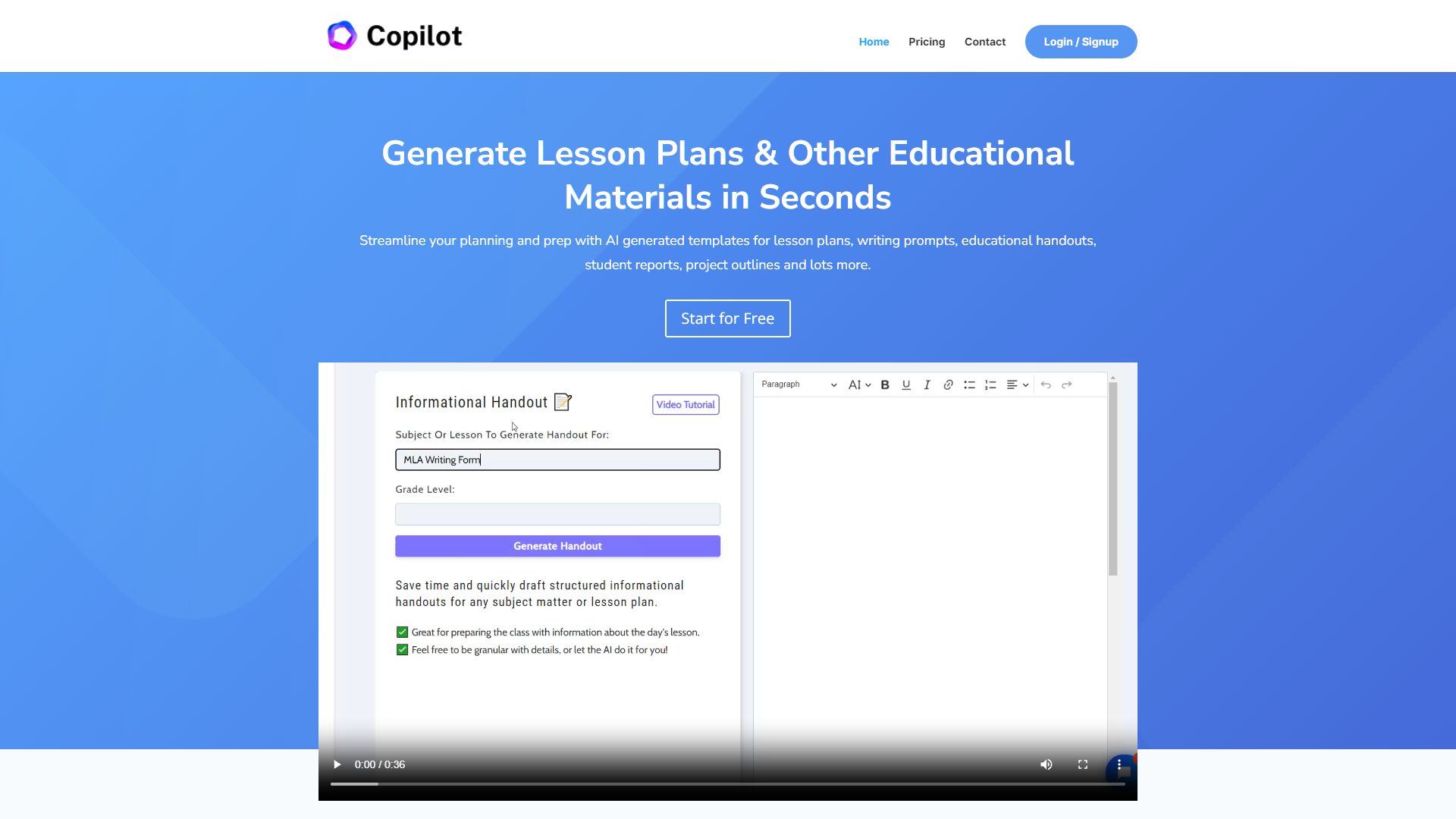 Screenshot for Education Copilot