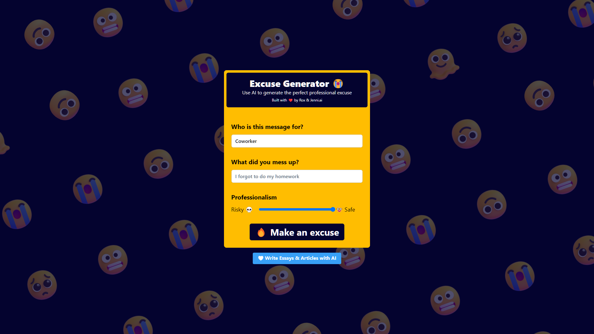 Screenshot for Excuse Generator