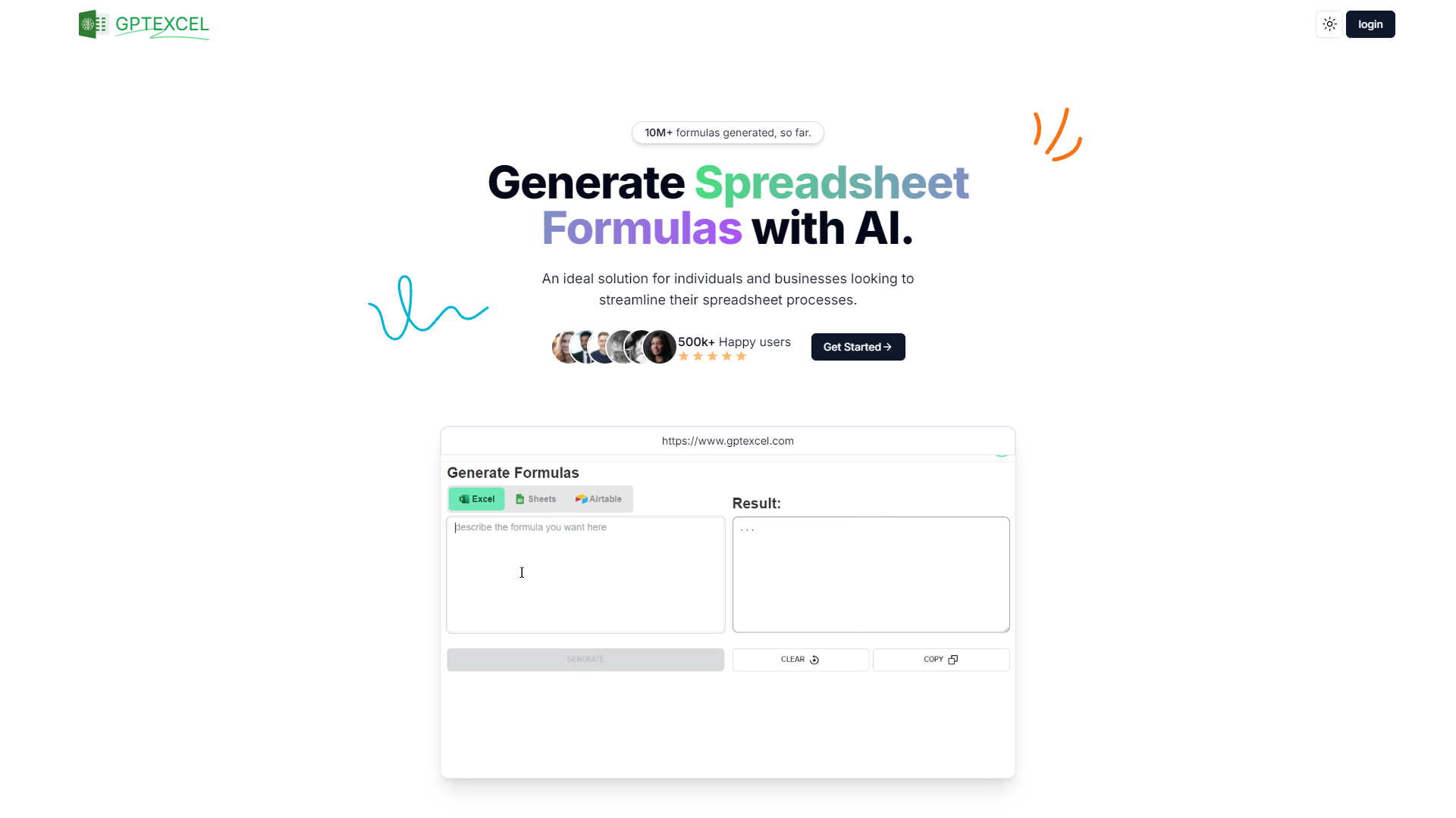 Screenshot for GPT Excel