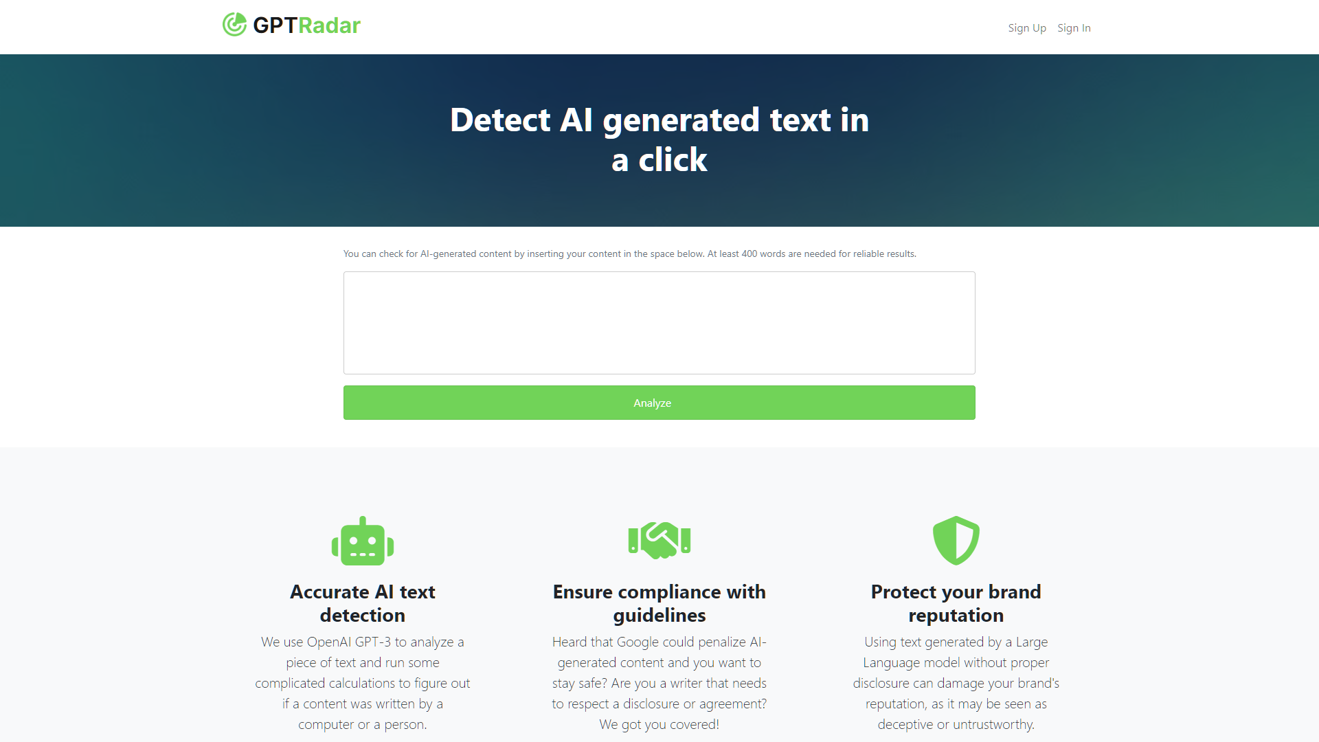 Screenshot for GPT Radar