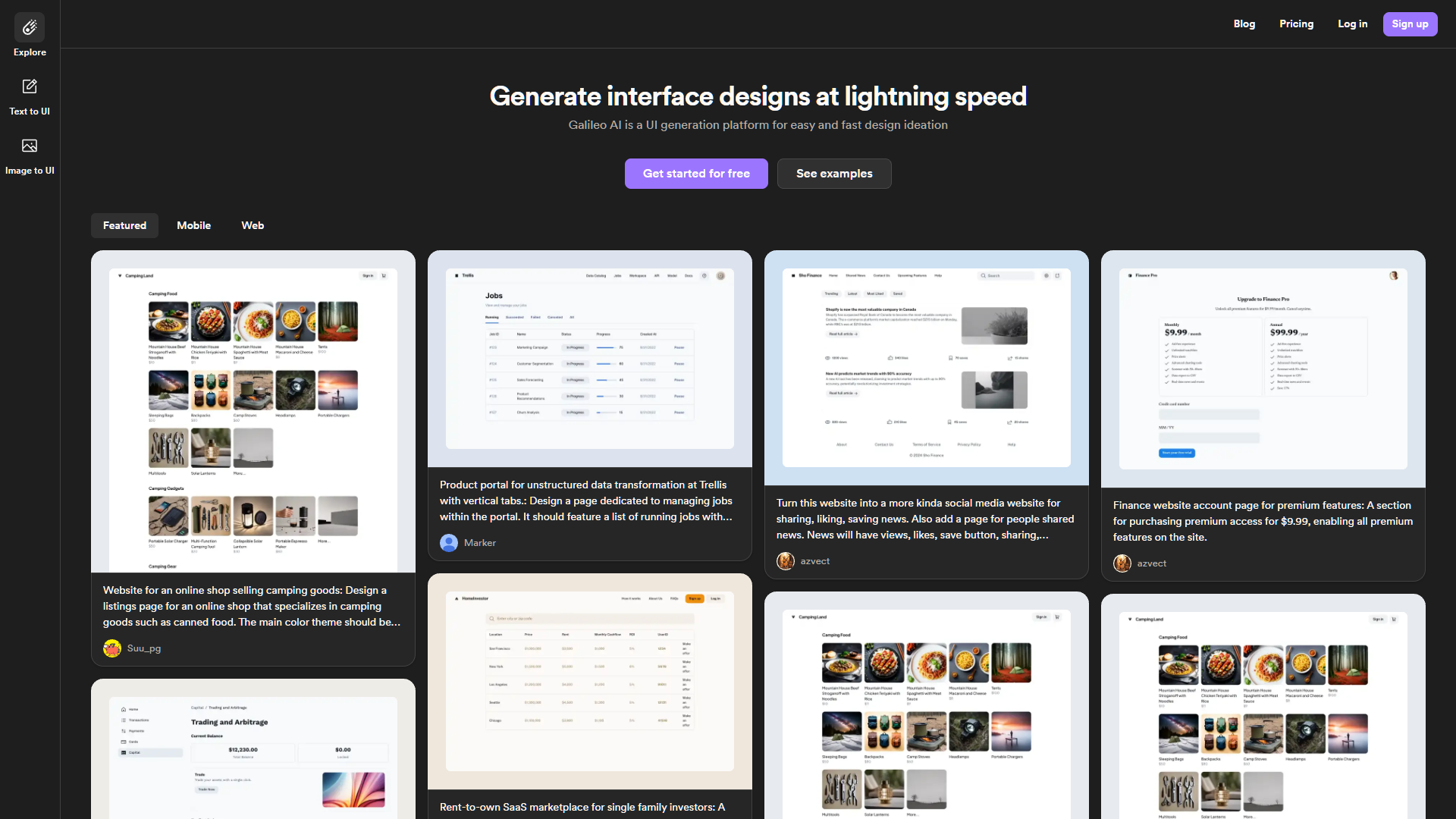 Screenshot for Galileo AI