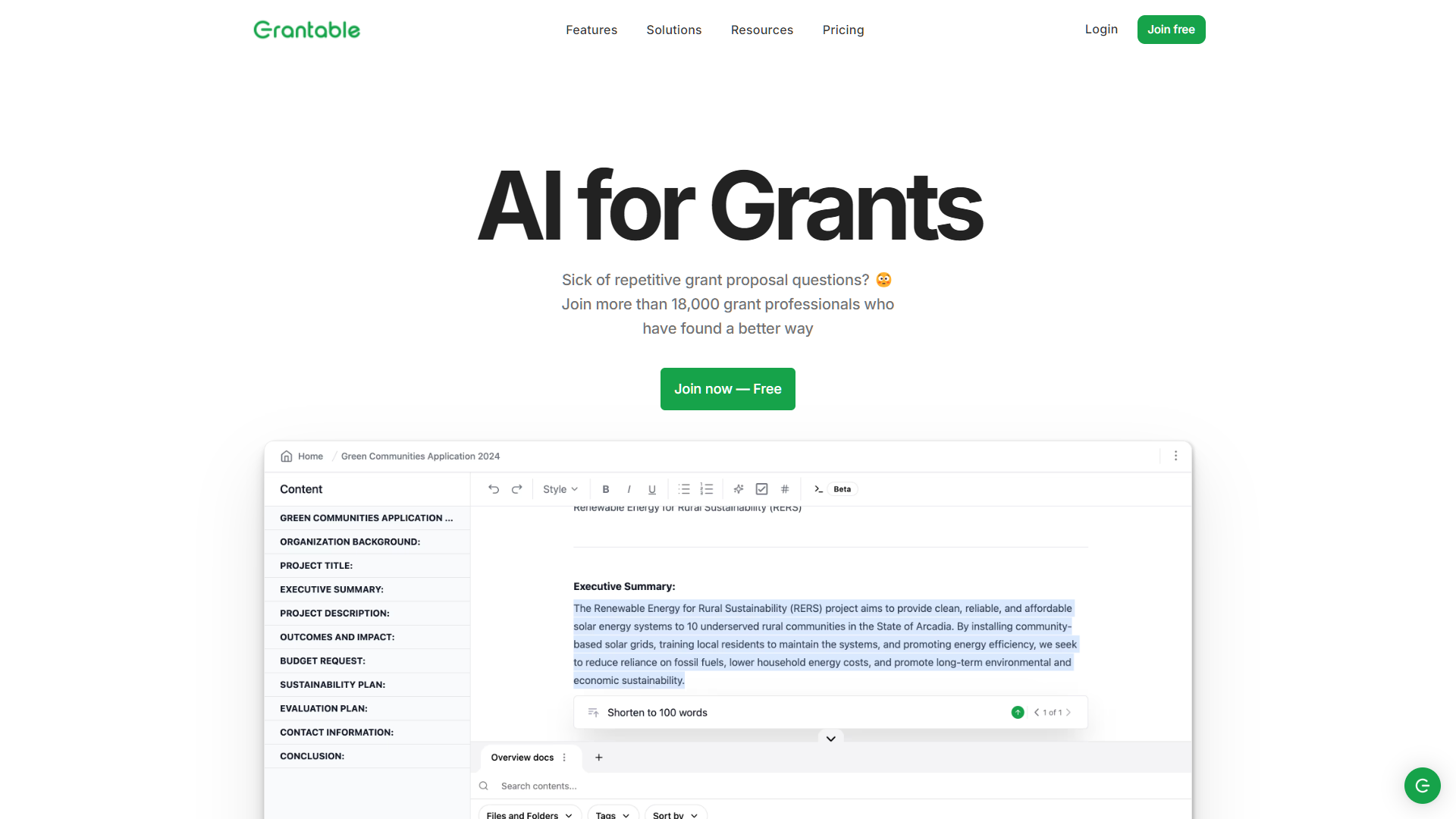 Screenshot for Grantable
