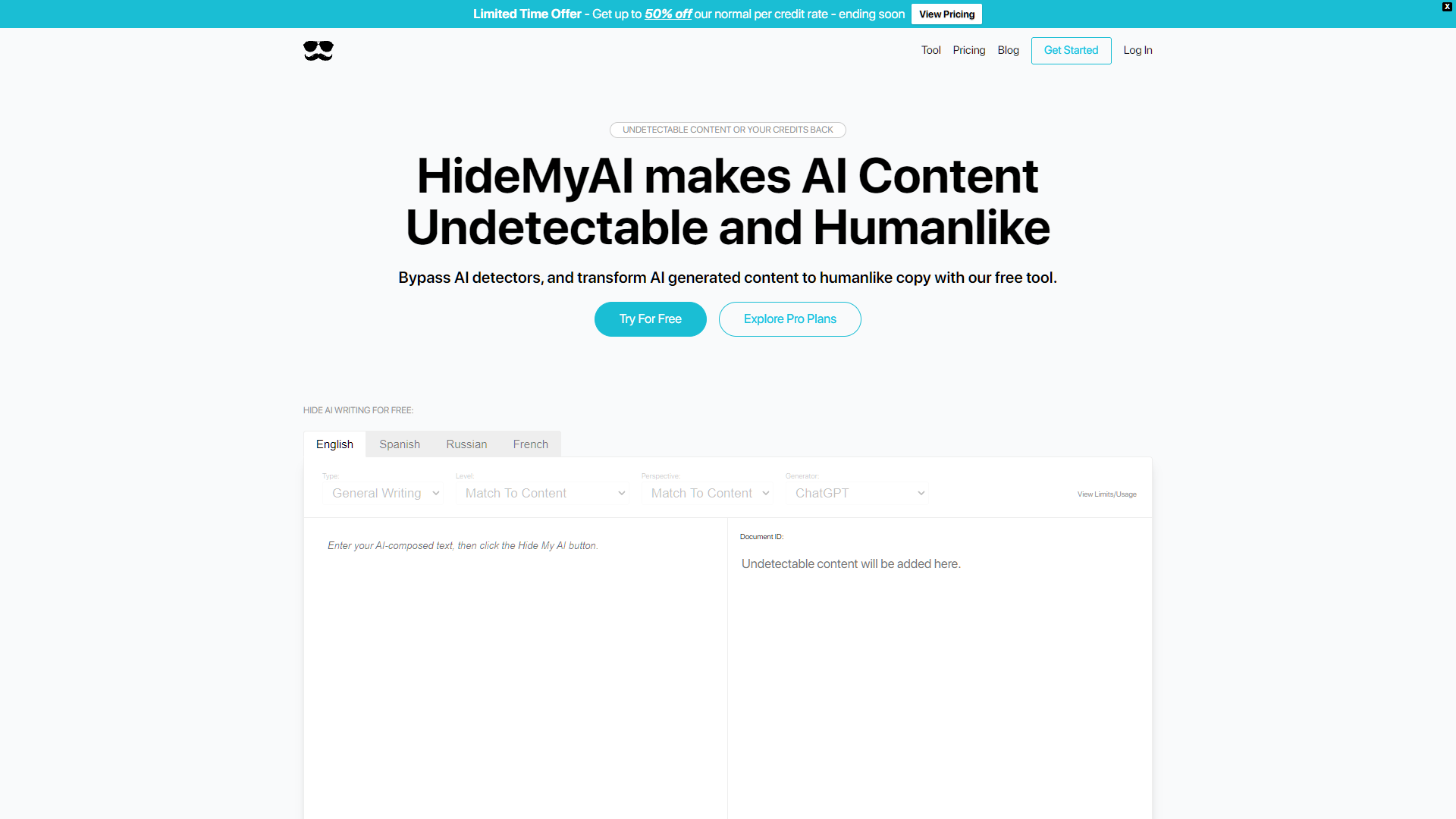 Screenshot for HideMyAI