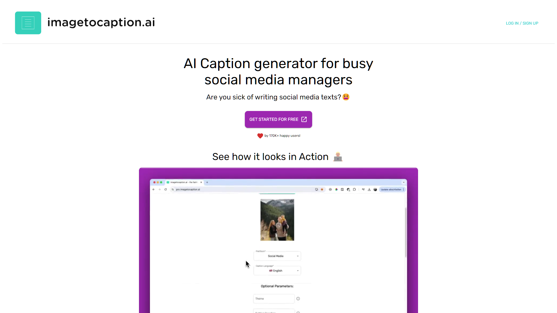 Screenshot for Imagetocaption.ai