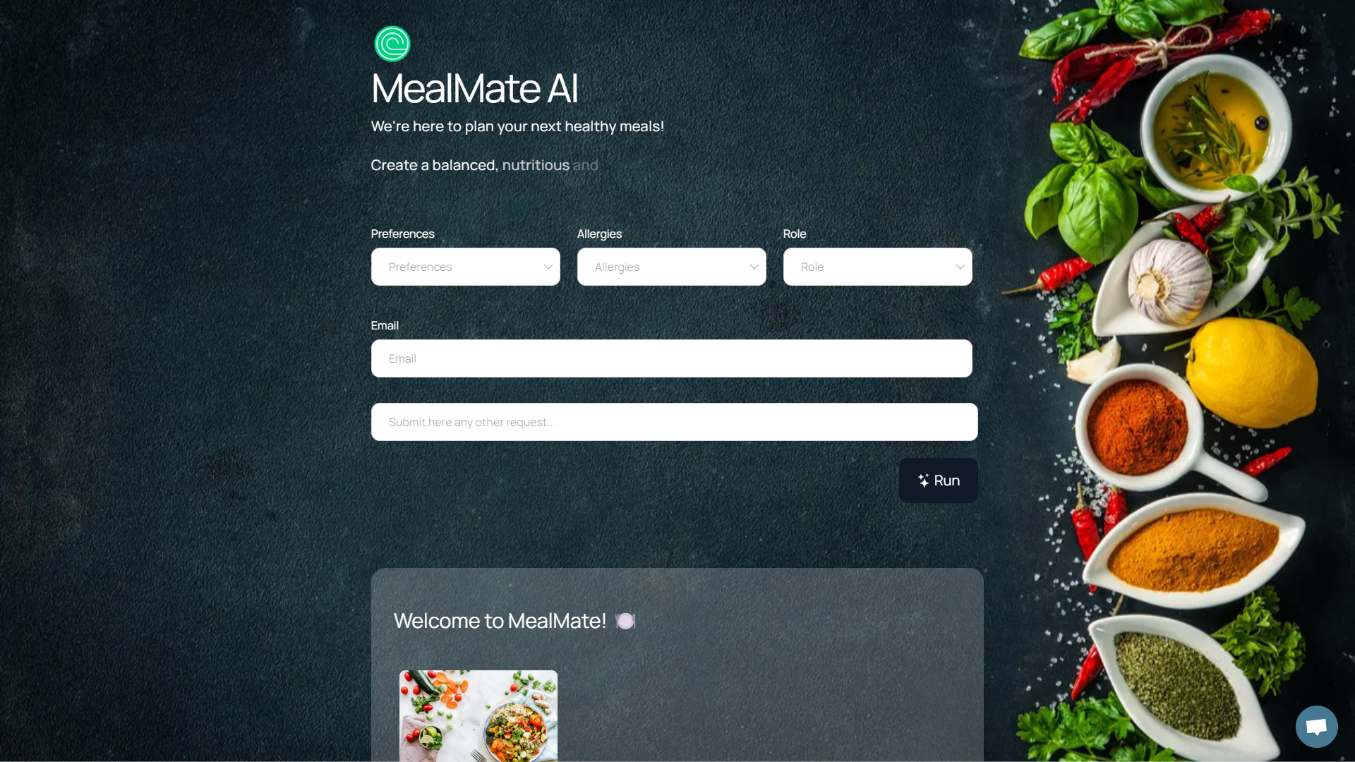 Screenshot for MealMate AI
