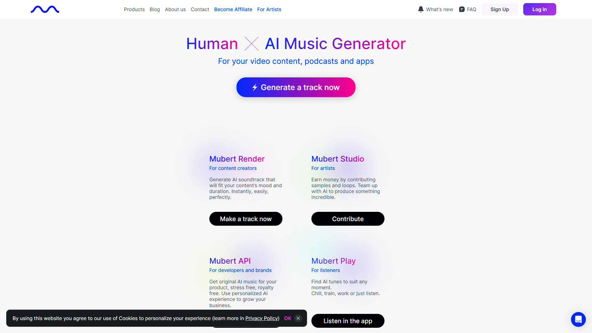 Screenshot for Mubert