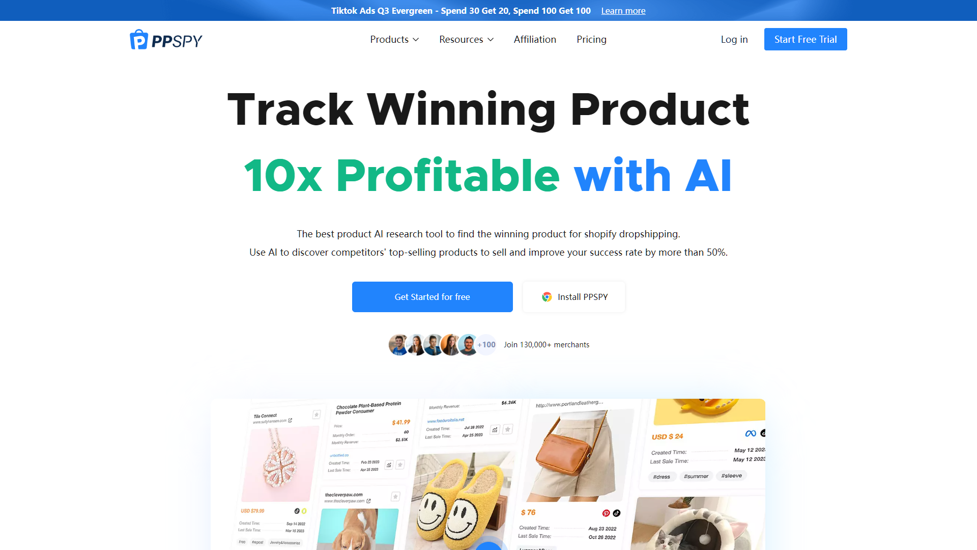 Screenshot for PPSPY Shopify Research