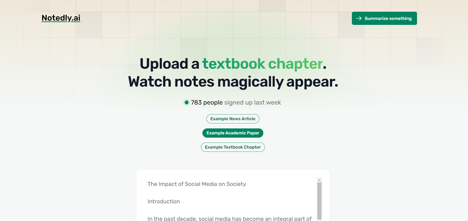 Screenshot for Notedly.ai