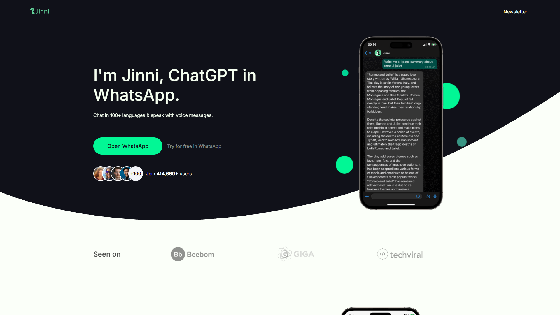 Screenshot for Jinni AI