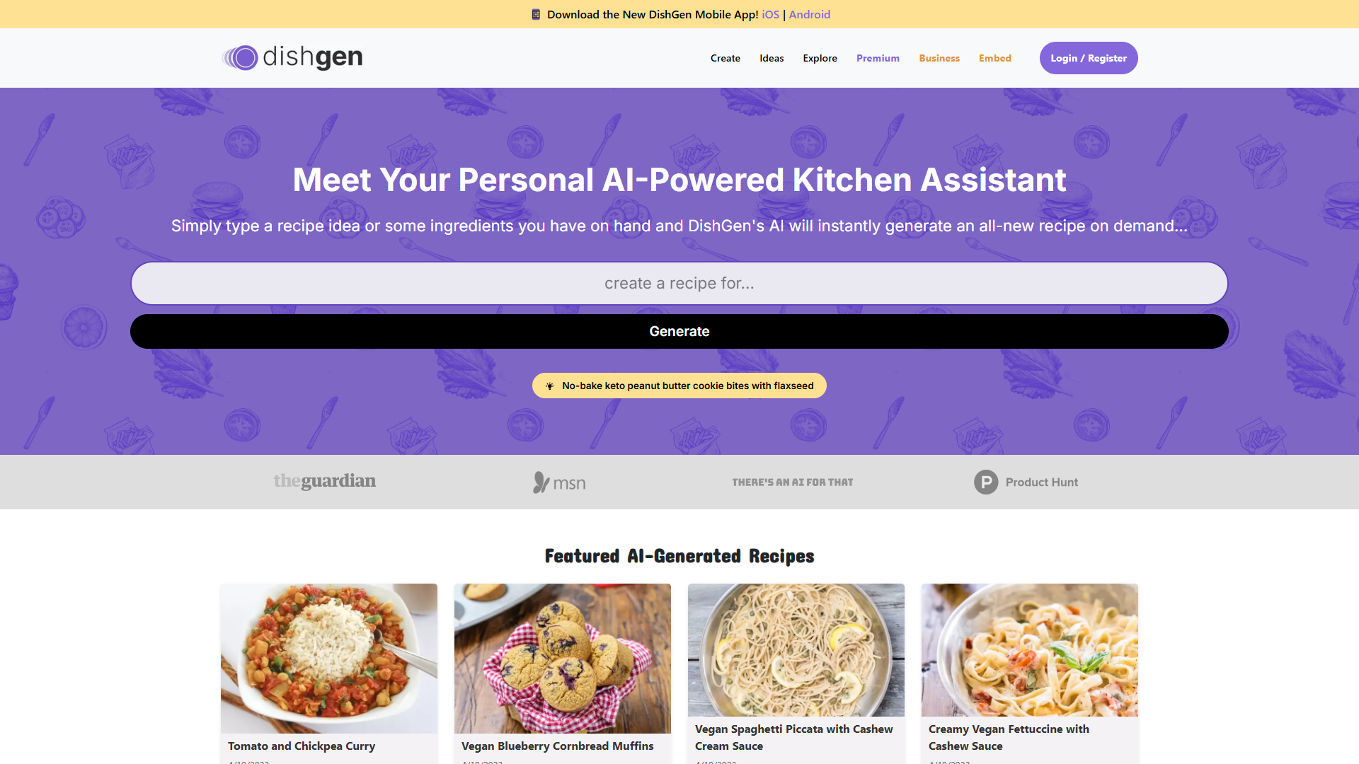 Screenshot for DishGen