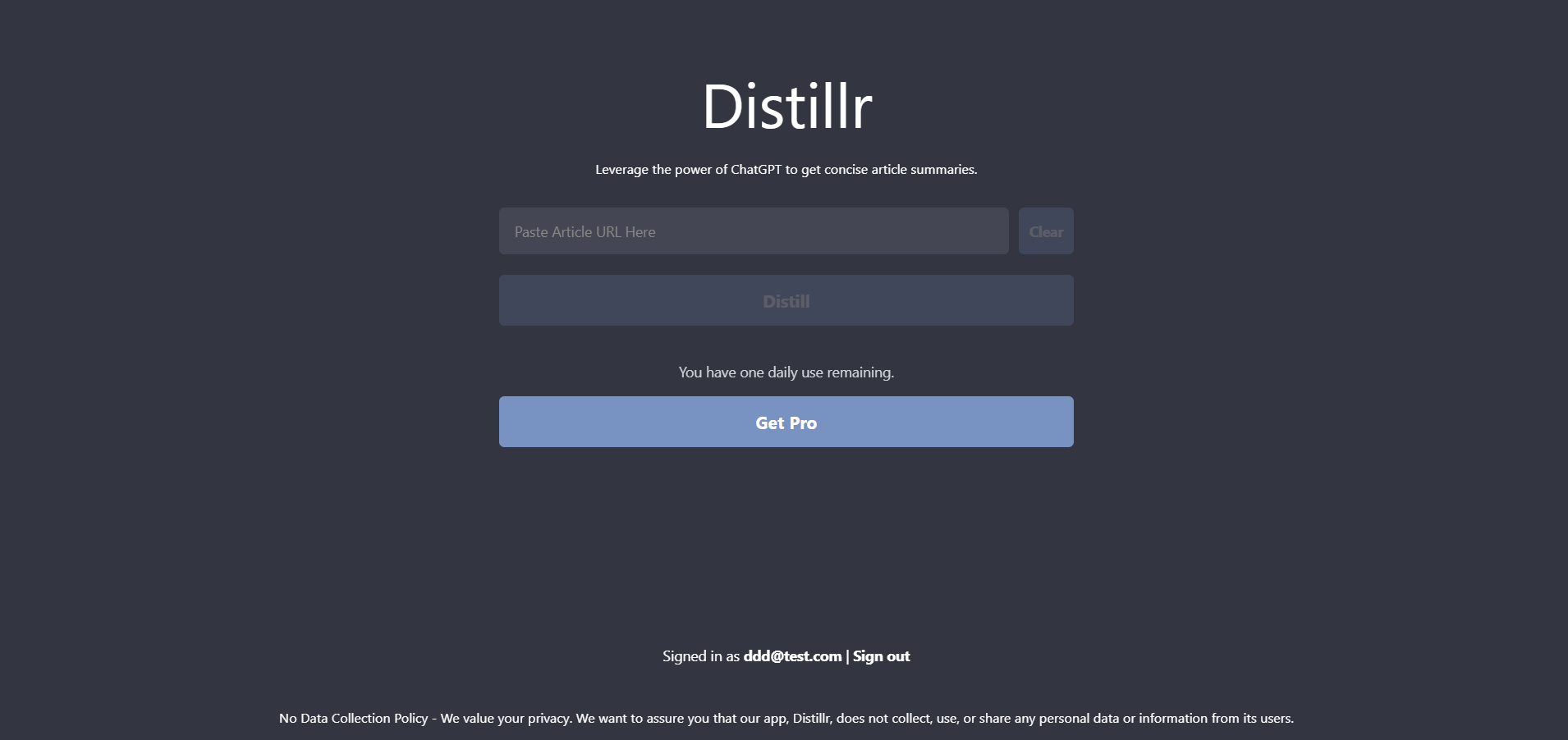 Screenshot for Distillr