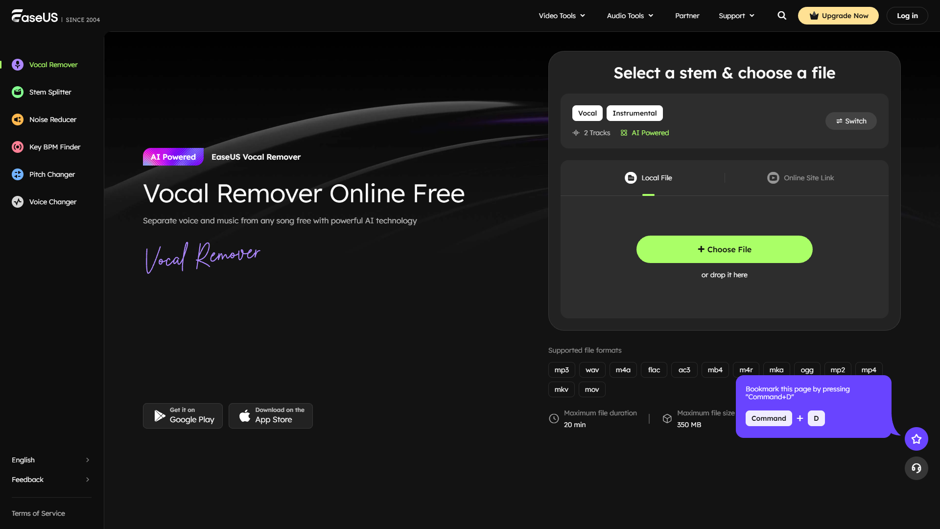 Screenshot for EaseUS Vocal Remover