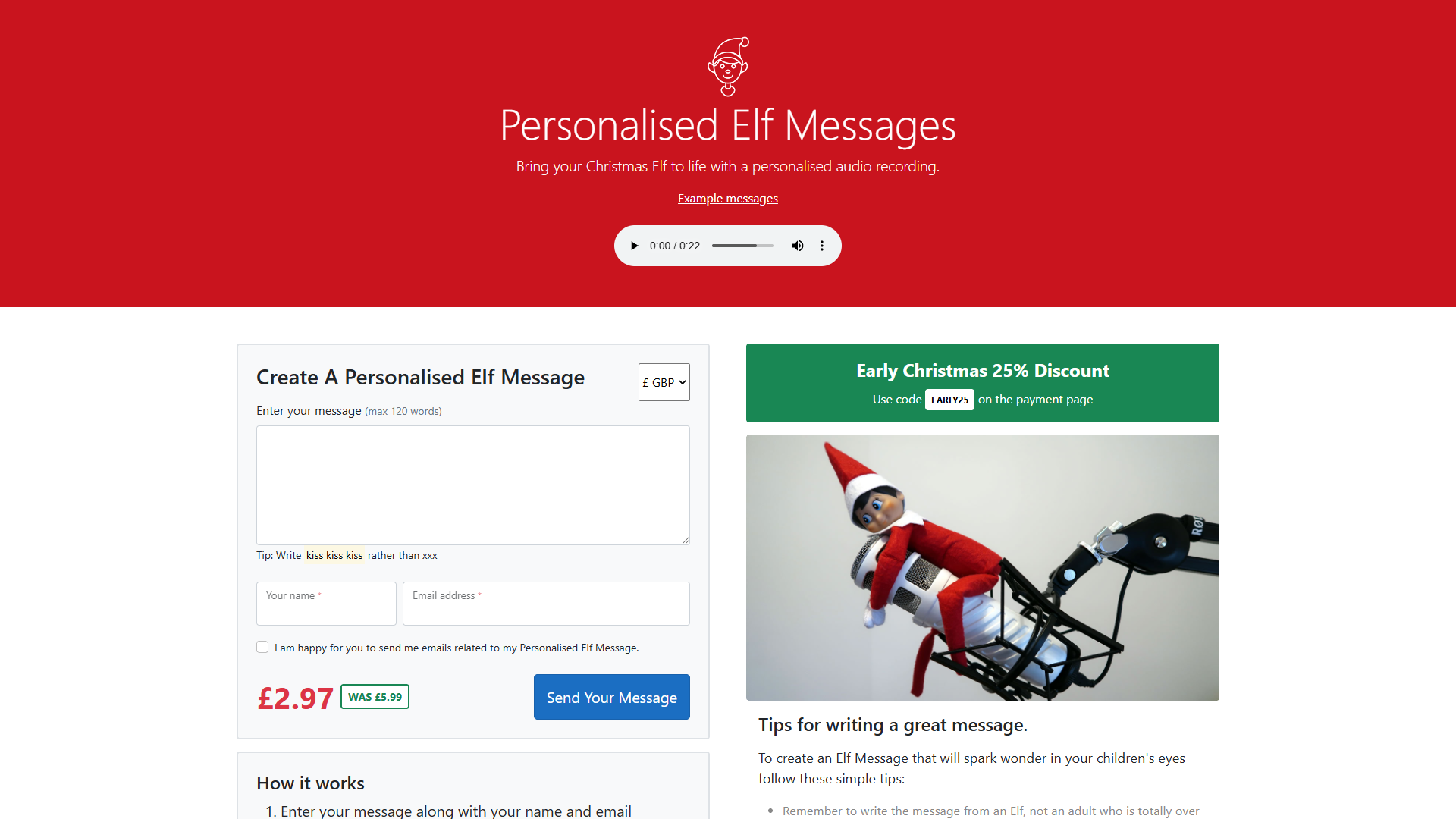 Screenshot for Personalised Elf Messages