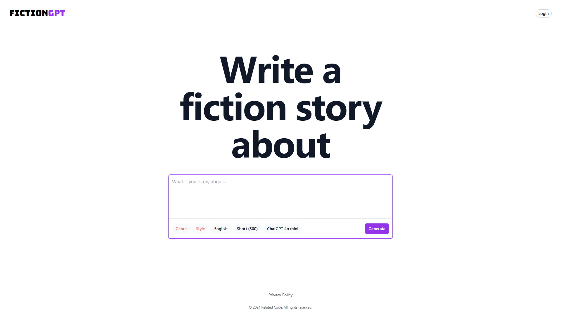 Screenshot for FictionGPT