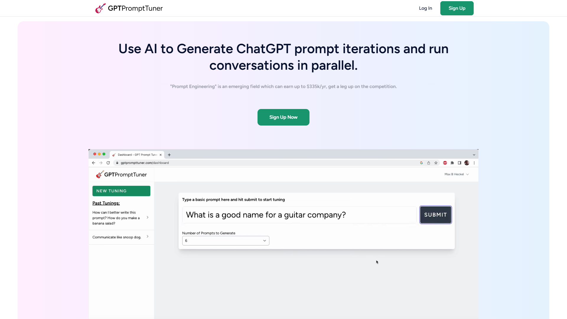Screenshot for GPT Prompt Tuner