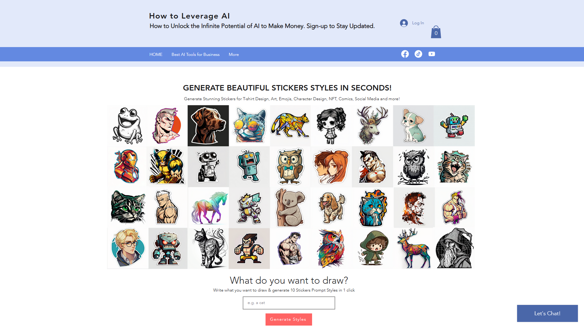 Screenshot for Sticker Prompt Generator