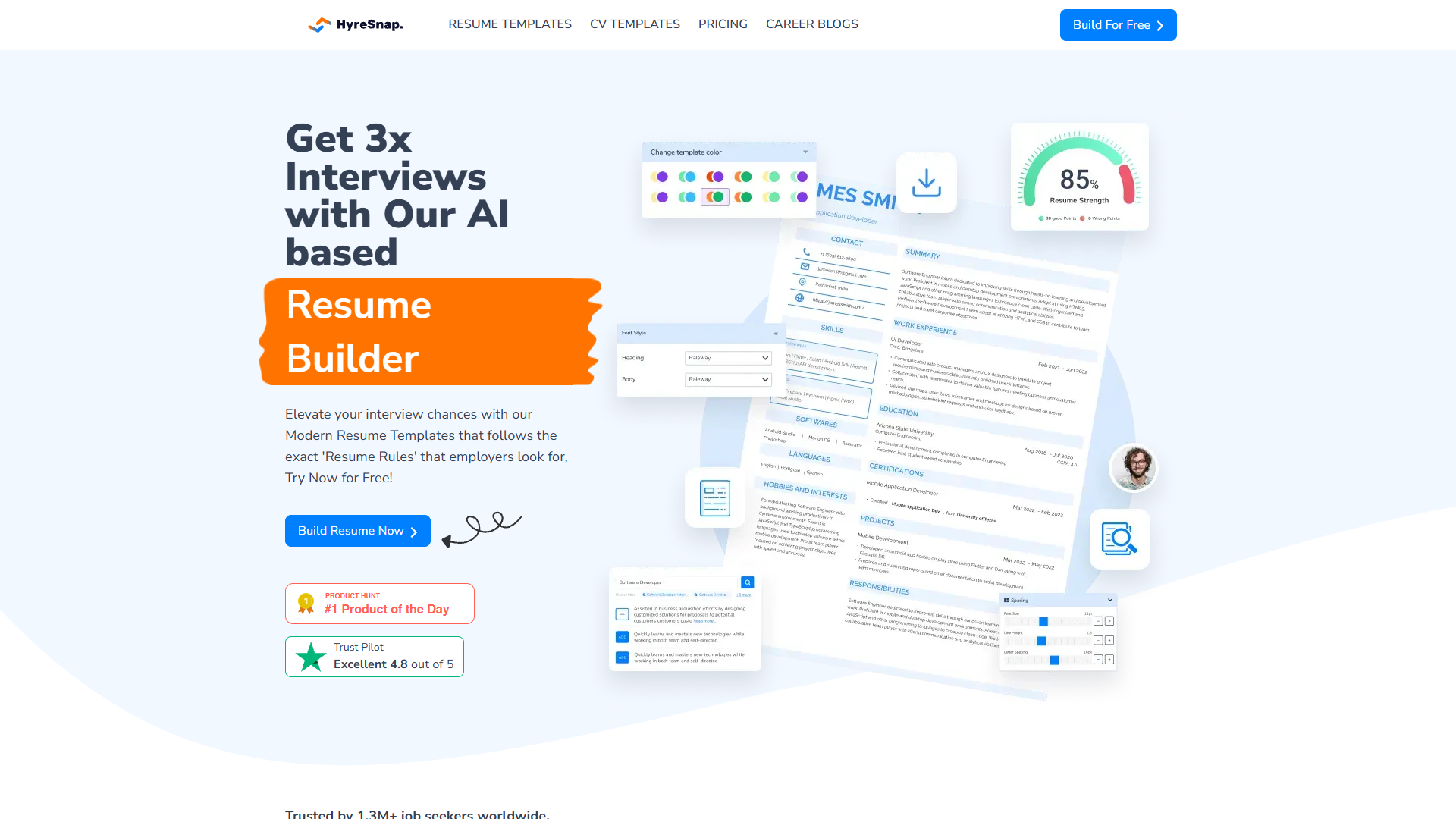 Screenshot for Hyresnap Resume Builder