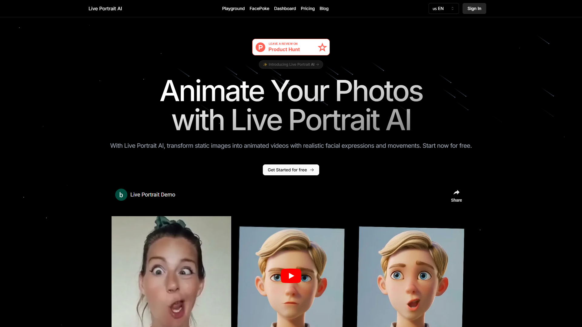 Screenshot for Live Portrait AI