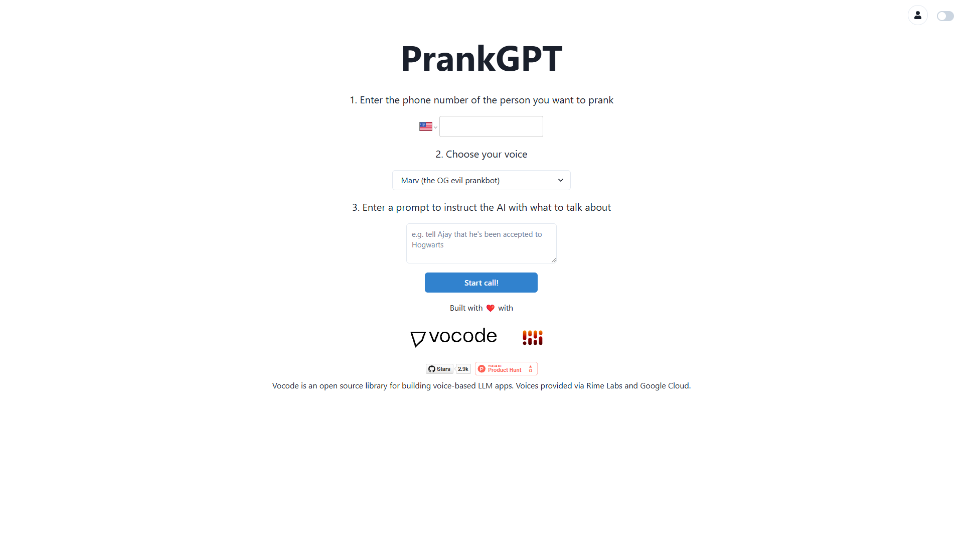 Screenshot for PrankGPT