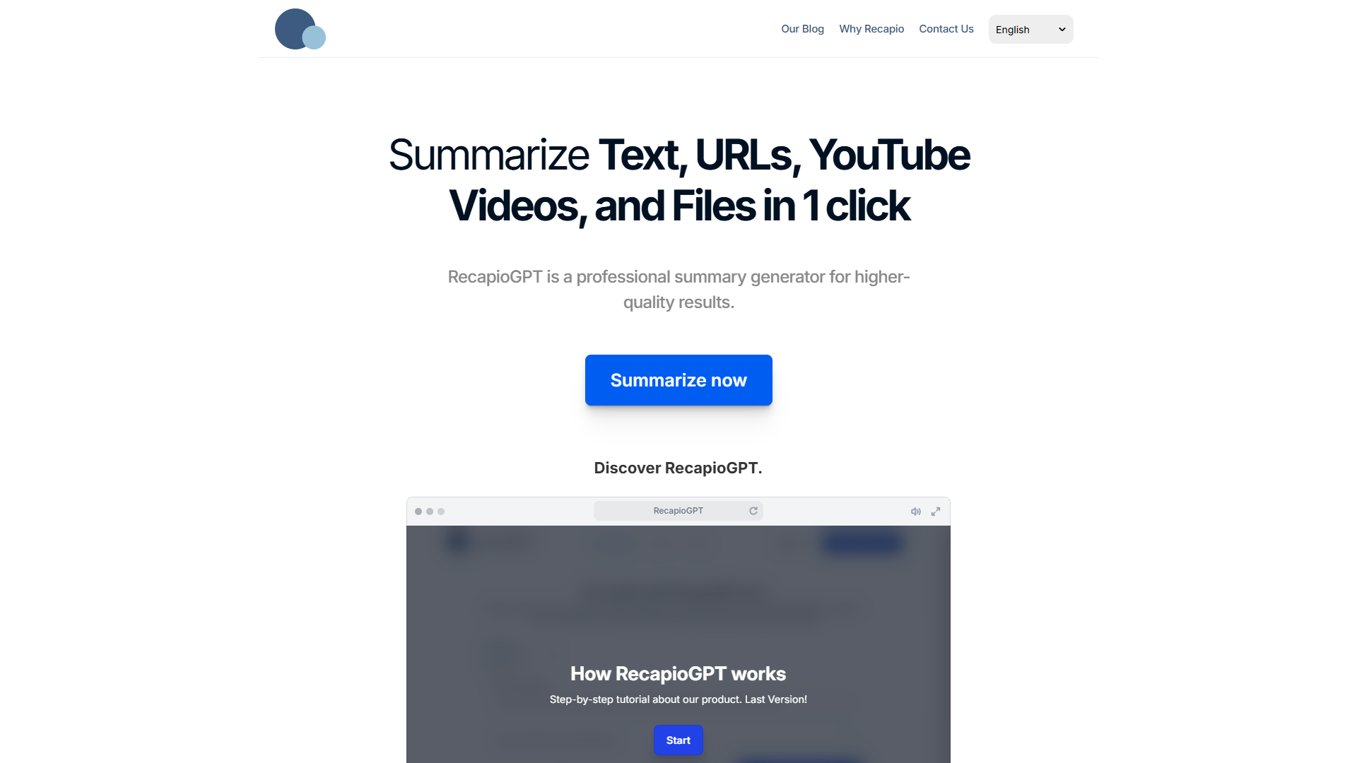 Screenshot for RecapioGPT