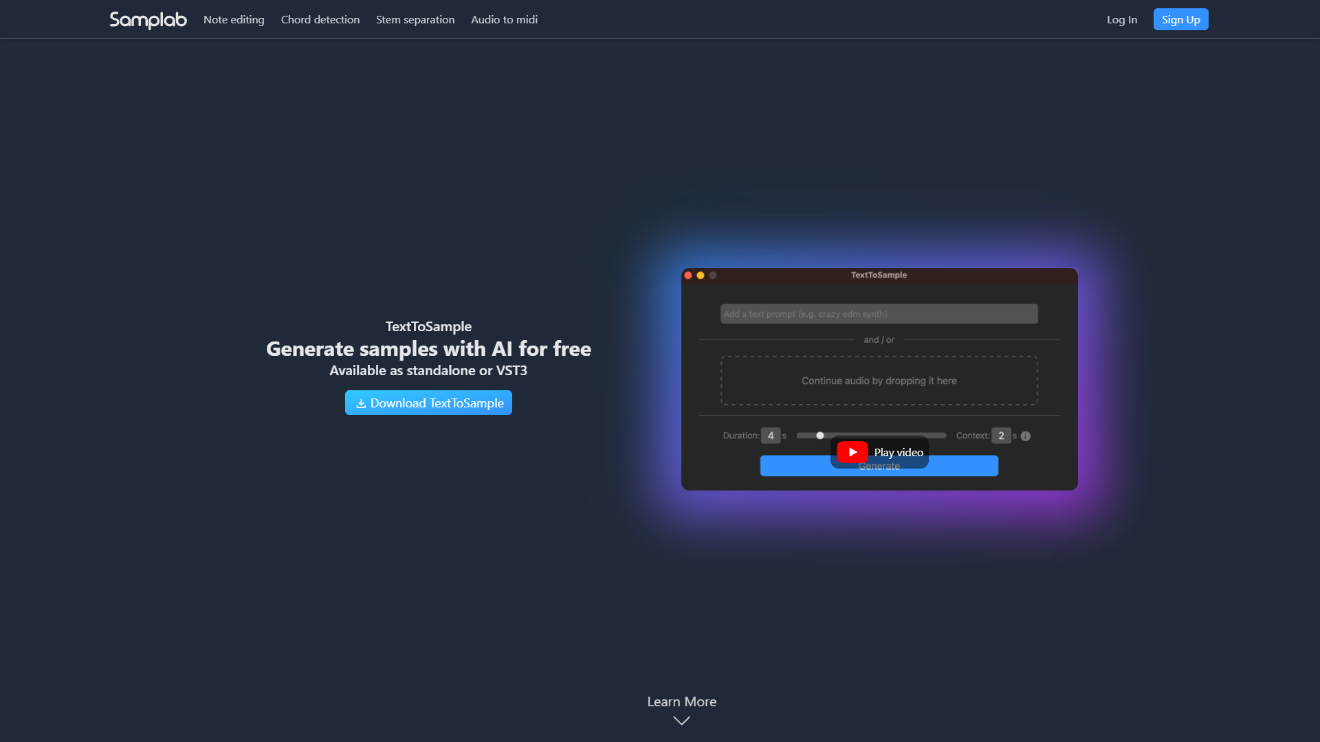 Screenshot for TextToSample