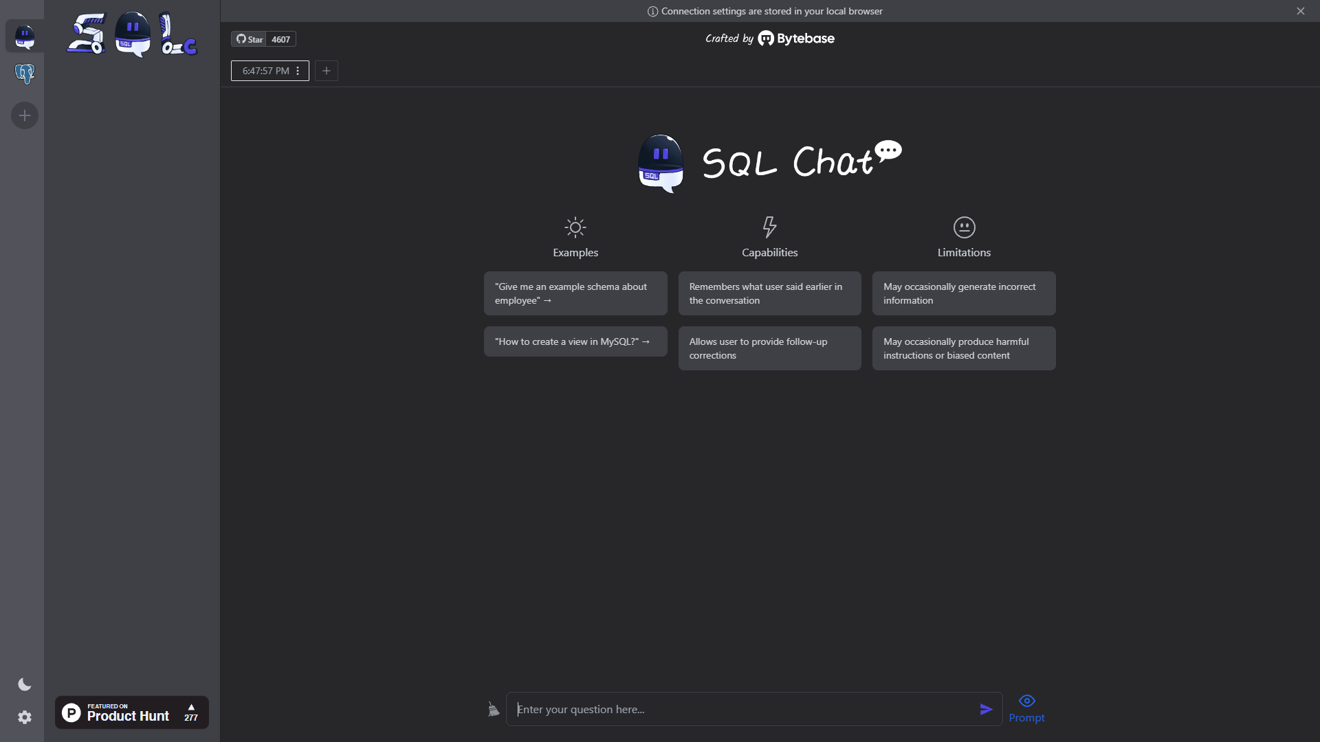 Screenshot for SQL Chat