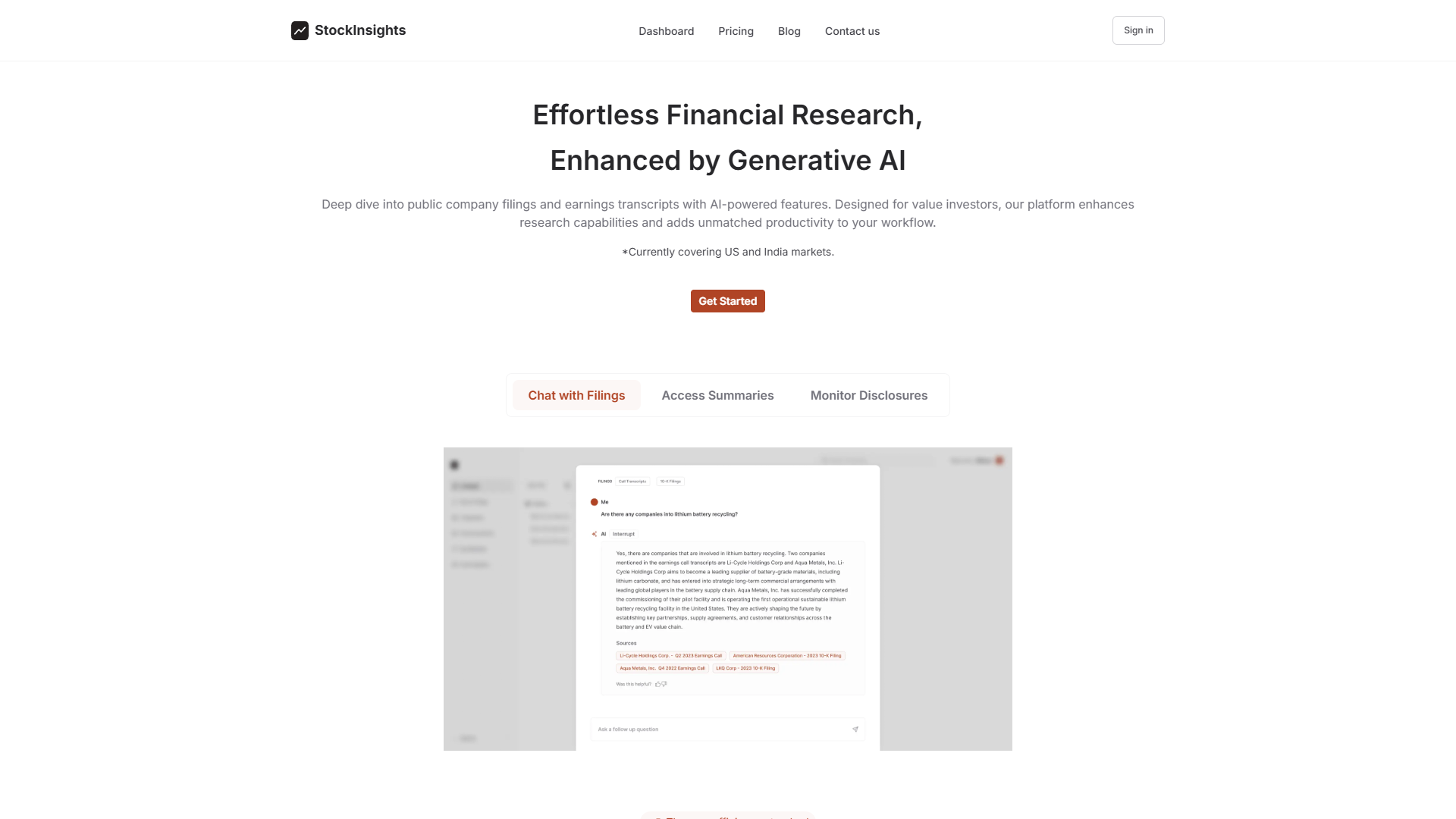 Screenshot for StockInsights