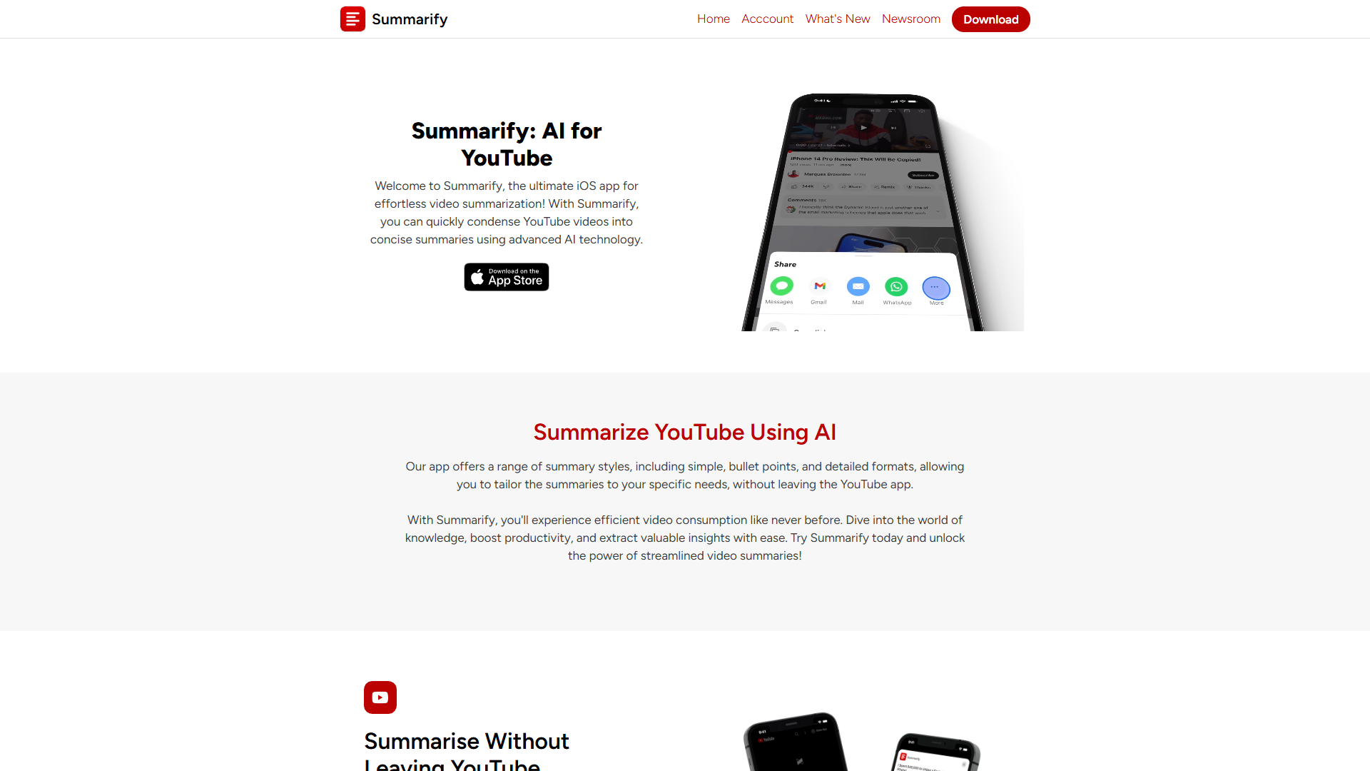 Screenshot for Summarify AI