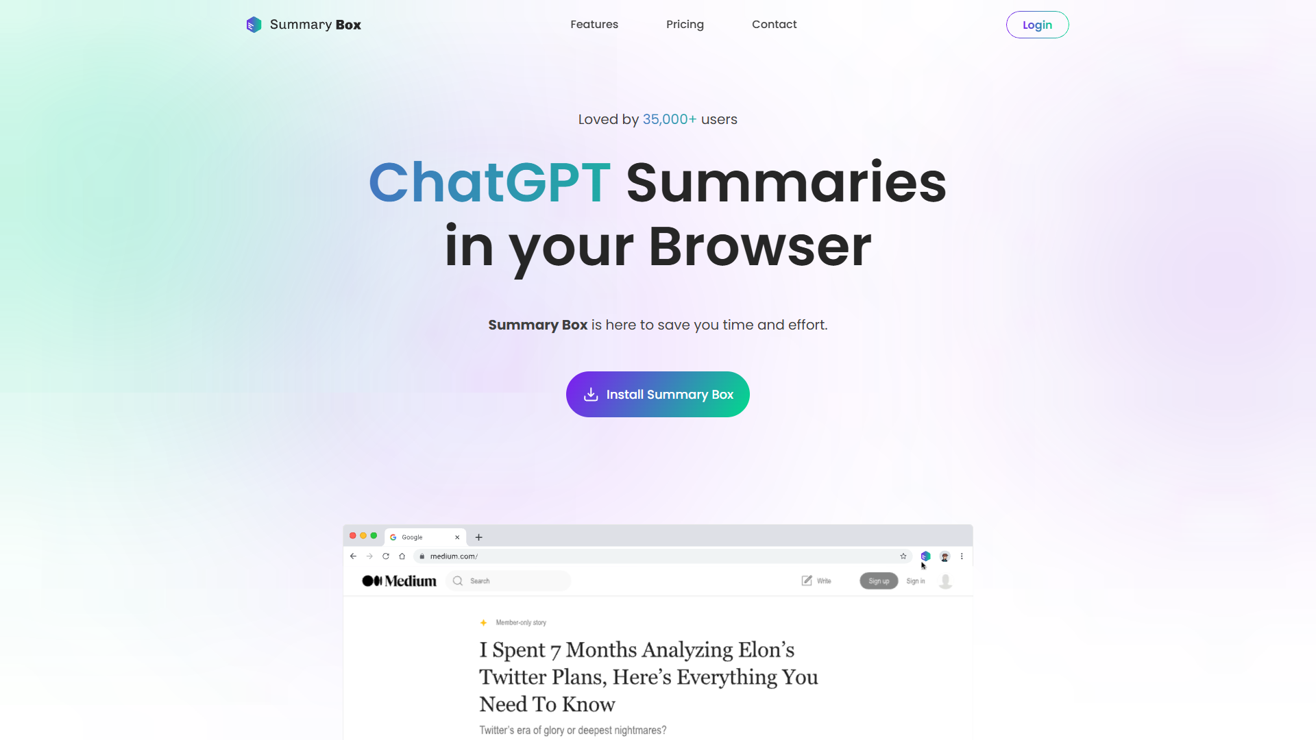 Screenshot for SummaryBox