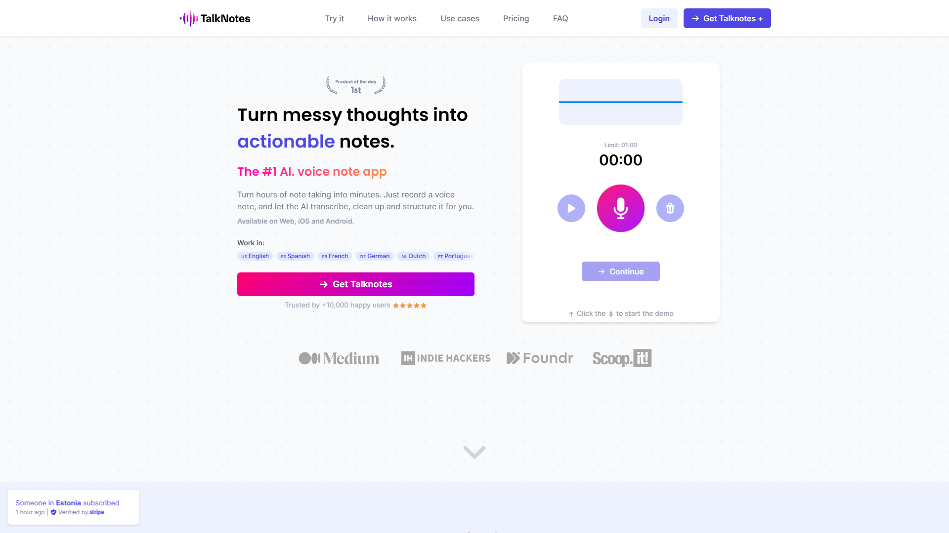Screenshot for Talknotes