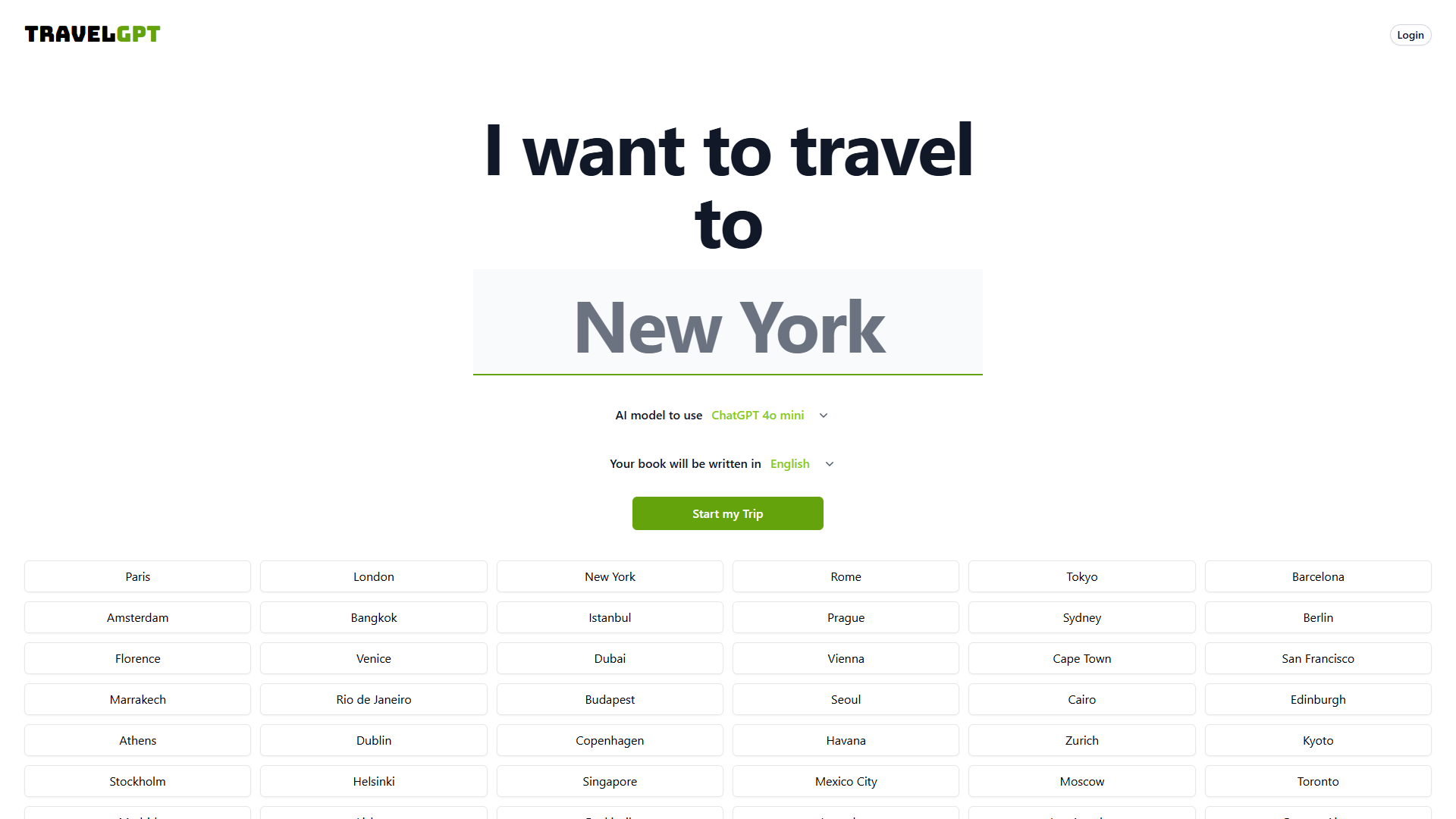 Screenshot for TravelGPT