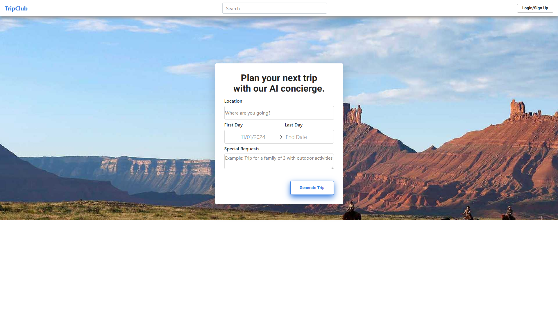 Screenshot for TripClub